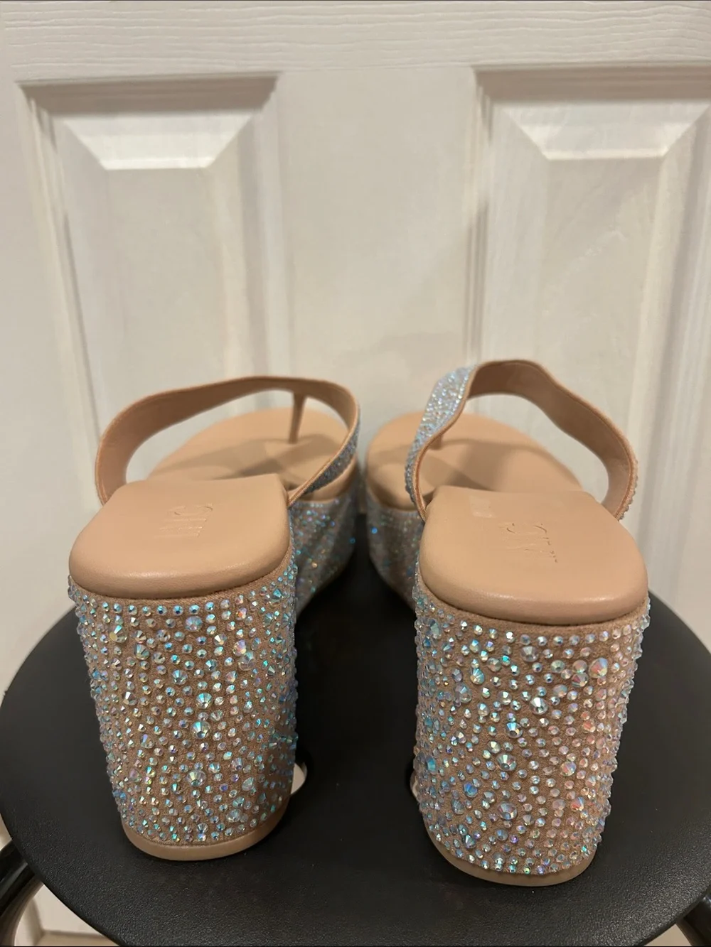 Rhinestone Platform Sandals Size 12